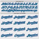 Custom Name and Number Personalized Baseball Jersey - Authentic Team White Purple Teal Personalized White Purple-Teal Authentic