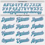 Custom Name Number Bomber Jacket White Purple Teal Full-Snap Varsity Letterman Personalized Team Apparel Personalized White