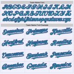 Custom Baseball Jersey with Personalized Name and Number - White Purple Teal Mesh Authentic Throwback Personalized White