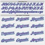 Custom Purple Teal Pinstripe Baseball Jersey for Team with Name and Number - Personalized Authentic Design Personalized White