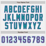 Custom Purple Teal Pinstripe Baseball Jersey for Team with Name and Number - Personalized Authentic Design Personalized White