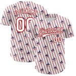 Personalized 3D American Spirit Flag Baseball Jersey with Custom Name and Number - Authentic White and Red Team Apparel Personalized