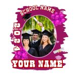 Custom Name and Number 3D Graduation Performance T-Shirt in White and Red - Personalized Team Apparel Personalized White