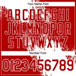 Custom Name and Number Performance T-Shirt with 3D Abstract Brush Stroke Design in White and Red Personalized White Red 3D