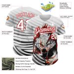 Personalized 3D Wolf Pattern Baseball Jersey - Custom Name and Number, Authentic Team Apparel Personalized White Red 3D Pattern