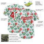 Custom Cactus Festival 3D Pattern Baseball Jersey with Personalized Name and Number, White Red Design Personalized White