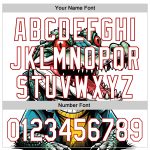 Custom Cartoon Crocodile Baseball Jersey with 3D White Red Pattern - Personalized Name and Number Personalized White Red