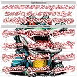 Custom Cartoon Crocodile Baseball Jersey with 3D White Red Pattern - Personalized Name and Number Personalized White Red