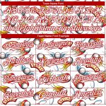 Custom Firely Bowling Jersey with Personalized Name and Number, White Red 3D Pattern Authentic Baseball Design Personalized