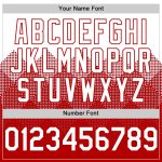 Custom Name & Number Red White 3D Gradient Baseball Jersey - Personalized Team Design with Square Shapes Personalized White