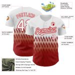 Customizable 3D Pattern Baseball Jersey with Personalized Name and Number - White Red Design Personalized White Red 3D Pattern