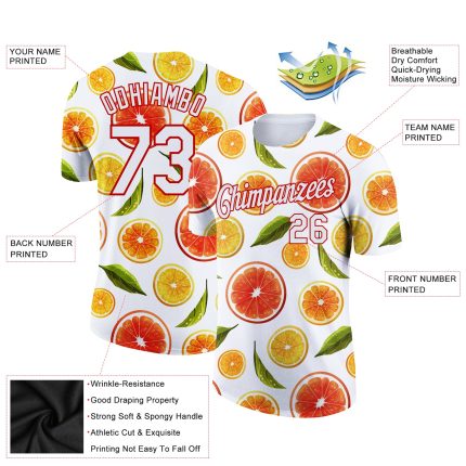Custom Name and Number Performance T-Shirt for Summer Holiday, Personalized 3D Pattern Design in White and Red Personalized