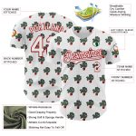 Custom Name Number Tropical Anthurium Baseball Jersey 3D White Red Design Authentic Personalized White Red 3D Pattern Design