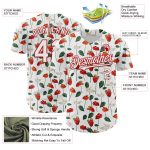 Personalized Tropical Anthurium Flower Baseball Jersey - White Red 3D Pattern Design Personalized White Red 3D Pattern Design