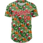 Custom Tropical Flower 3D Pattern Baseball Jersey with Personalized Name and Number - Authentic Team Apparel Personalized