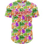 Custom Tropical Hawaii Palm Leaves Baseball Jersey with Personalized 3D Design, Authentic Team Name and Number Personalized