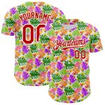 Custom Tropical Hawaii Palm Leaves Baseball Jersey with Personalized 3D Design, Authentic Team Name and Number Personalized