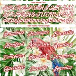 Custom Name and Number Tropical Hawaii Plant with Bird 3D Pattern Performance T-Shirt - Personalized Red and White Design
