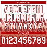 Custom Name & Number Unisex Softball Jersey with 3D Pattern Lines in White & Red - Personalized Two-Button Design Personalized
