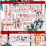 Custom Name Number Tropical Beach Palm Trees 3D Pattern Basketball Jersey Authentic White Red Outfit Personalized White Red
