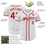 Custom Name and Number Baseball Jersey - Authentic Red and White Team Jersey Personalized White Red Authentic Baseball Jersey
