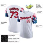 Personalized 3D American Flag T-Shirt - Patriotic Performance Shirt in White Red-Black Personalized White Red-Black 3D American