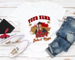 Custom Graduation T-Shirt with Personalized Name & Number - 3D White Red-Black Design Personalized White Red-Black 3D Graduation