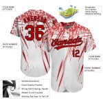 Custom Name Number Authentic Baseball Jersey 3D Pattern Red Black Personalized Design Personalized White Red-Black 3D Pattern