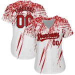 Custom Name Number Authentic Baseball Jersey 3D Pattern Red Black Personalized Design Personalized White Red-Black 3D Pattern