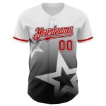 Customizable 3D Twinkle Star Baseball Jersey - Personalized Gradient Style with Name & Number - Red-Black Design Personalized