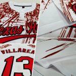 Custom Name Number Unisex Softball Jersey 3D Pattern Red Black White Two-Button Personalized White Red-Black 3D Pattern Two-Button