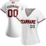 Custom American Flag Baseball Jersey for Men - Personalized Red & Black Team Name and Number Personalized White Red-Black