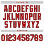 Personalized Custom Name and Number Authentic Baseball Jersey - White Red-Black Team Design Personalized White Red-Black