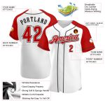 Custom Name Number Authentic Raglan Baseball Jersey - Personalized White Red-Black Team Jersey Personalized White Red-Black
