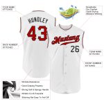 Personalized Red Black White Baseball Jersey for Men, Authentic Sleeveless Style Personalized White Red-Black Authentic Sleeveless