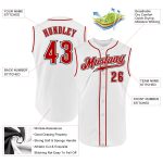 Custom Name and Number Personalized Authentic Baseball Jersey - White Red-Black Sleeveless Team Jersey Personalized White