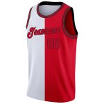 Custom Name Number Authentic Basketball Jersey - Personalized White Red-Black Team Fashion Jersey Personalized White Red-Black