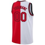 Custom Name Number Authentic Basketball Jersey - Personalized White Red-Black Team Fashion Jersey Personalized White Red-Black
