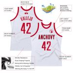 Custom Name Number Basketball Jersey Authentic Throwback Red Black White Team Personalized Personalized White Red-Black Authentic
