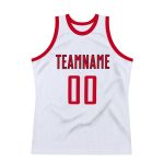 Custom Name Number Basketball Jersey Authentic Throwback Red Black White Team Personalized Personalized White Red-Black Authentic