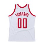 Custom Name Number Basketball Jersey Authentic Throwback Red Black White Team Personalized Personalized White Red-Black Authentic