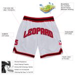 Custom Team Basketball Shorts with Name and Number - Authentic White Red-Black Throwback Design Personalized White Red-Black