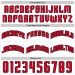 Custom Team Basketball Shorts with Name and Number - Authentic White Red-Black Throwback Design Personalized White Red-Black