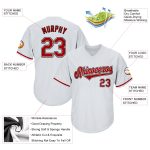 Custom Name & Number Authentic Red Black Rib-Knit Baseball Jersey Shirt - Personalized Throwback Design Personalized White