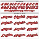 Custom Name & Number Authentic Red Black Rib-Knit Baseball Jersey Shirt - Personalized Throwback Design Personalized White
