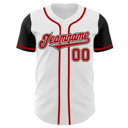 Custom Two Tone Baseball Jersey, Personalized Red Black Authentic Team Jersey with Name and Number Personalized White Red-Black