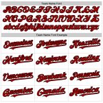 Custom Name and Number Authentic Baseball Jersey - Personalized White with Red-Black Lines Personalized White Red-Black Line