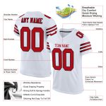 Custom Name Number Personalized Authentic Football Jersey - White Red-Black Mesh Personalized White Red-Black Mesh Authentic