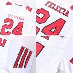 Custom Name Number Personalized Authentic Football Jersey - White Red-Black Mesh Personalized White Red-Black Mesh Authentic