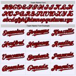 Personalized Authentic Throwback Baseball Jersey - White Red-Black Mesh Design Personalized White Red-Black Mesh Authentic